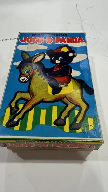 Vintage 1950s ALPS Jock O Panda Mechanical Wind Up Panda Riding Donkey view 5