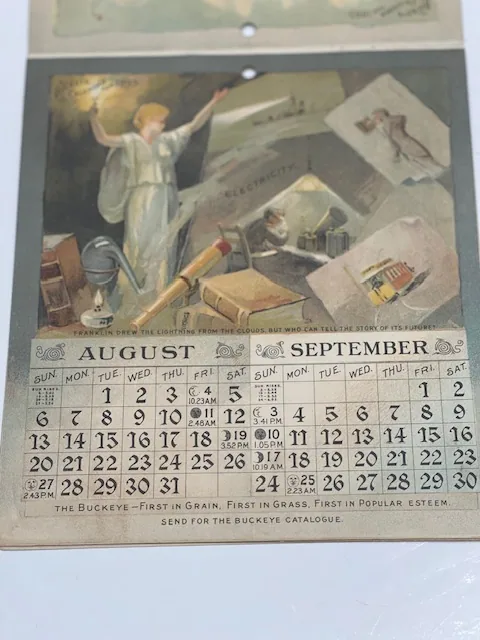Aultman Miller and Co Buckeye Mower 1893 Calendar, Lady Liberty America view 5