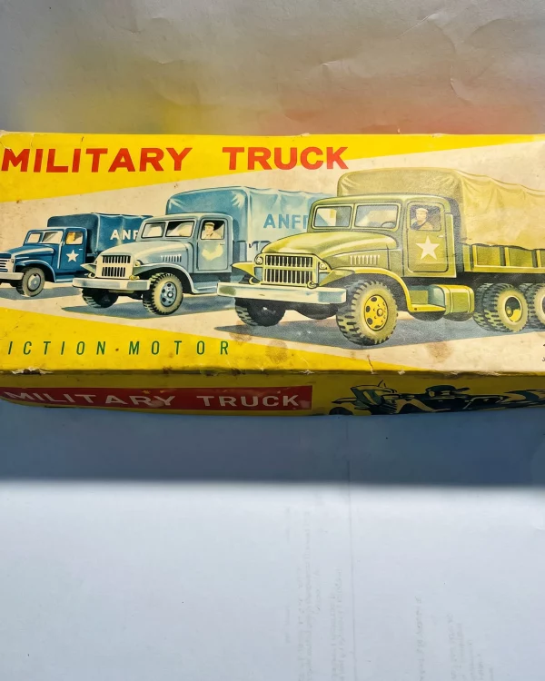 Vintage Rare NOS HAJI Japan Army Friction Military Truck With Box