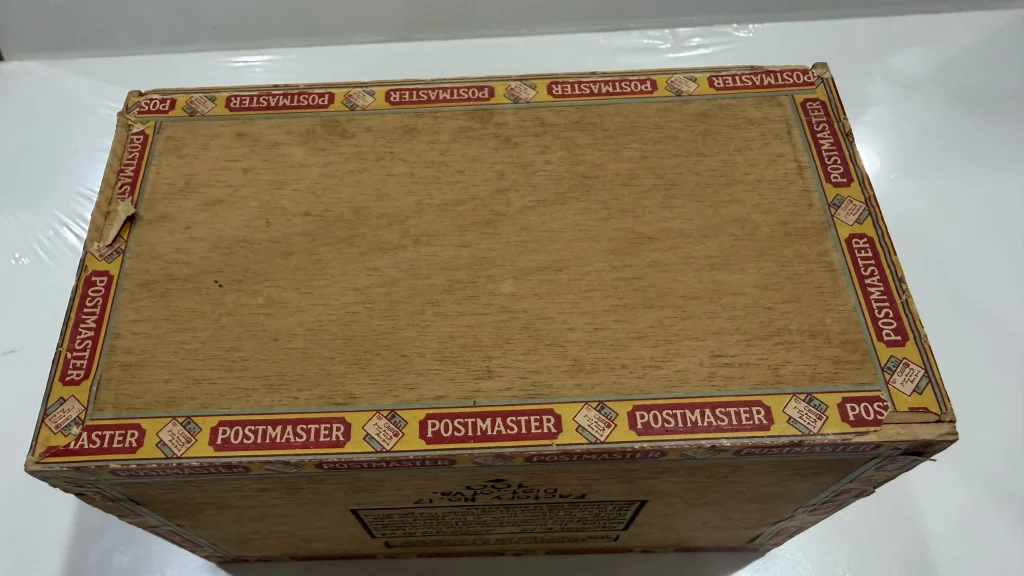 Antique 1930s Postmaster Store Display Wooden Cigar Box With Tax Stamp view 4