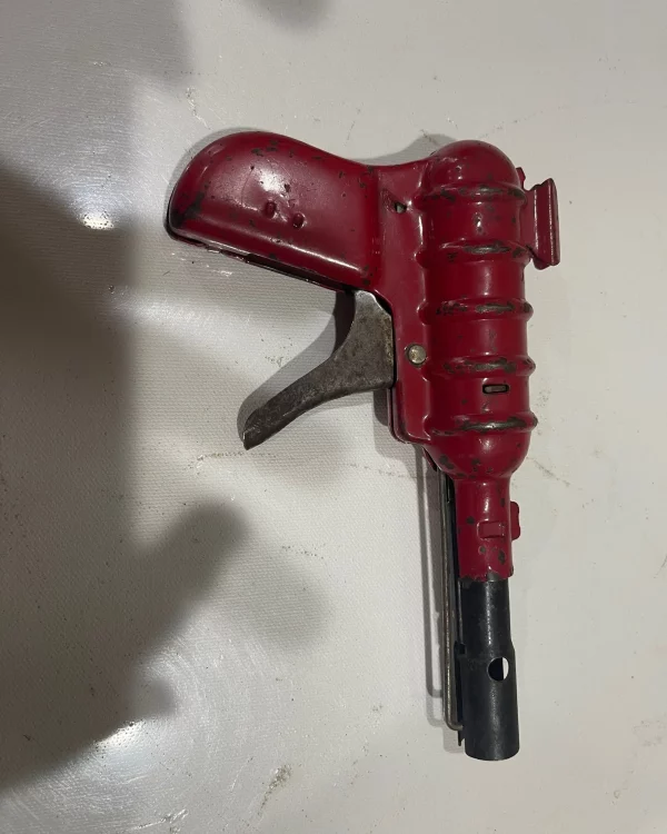 Vintage 1940s Red Space Metal Toy Pop Gun by Wyandotte