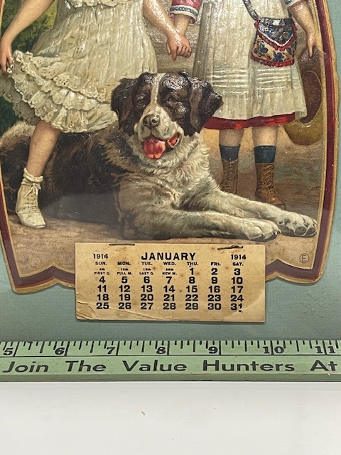 1914 ~ R.F. Burke General Merchandise Store 12 x 7 Victorian Die Cut Calendar view 3
