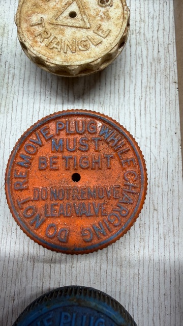 27 Vintage Battery Caps in Shadow Box - Hester, Delco, Exide, Wizard! view 21