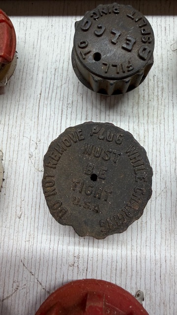 27 Vintage Battery Caps in Shadow Box - Hester, Delco, Exide, Wizard! view 20