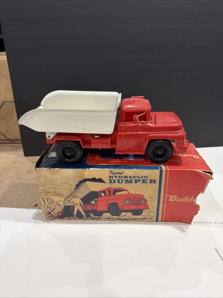 Vintage 1950's 13" Buddy L PolySteel Plastic Dump Truck W/ Hydraulic Metal Chasis & Dump, Plastic Cab! Excellent Condition view 12