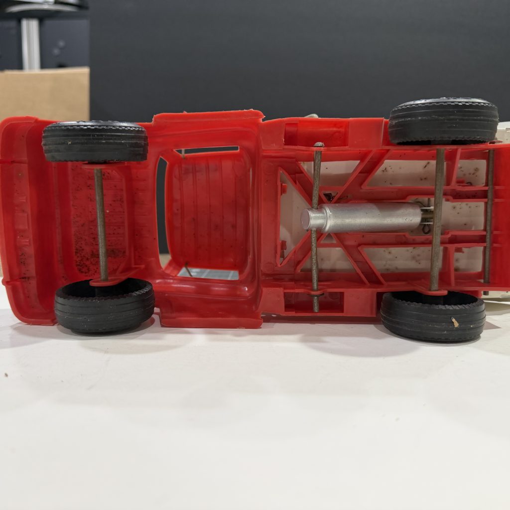 Vintage 1950's 13" Buddy L PolySteel Plastic Dump Truck W/ Hydraulic Metal Chasis & Dump, Plastic Cab! Excellent Condition view 2