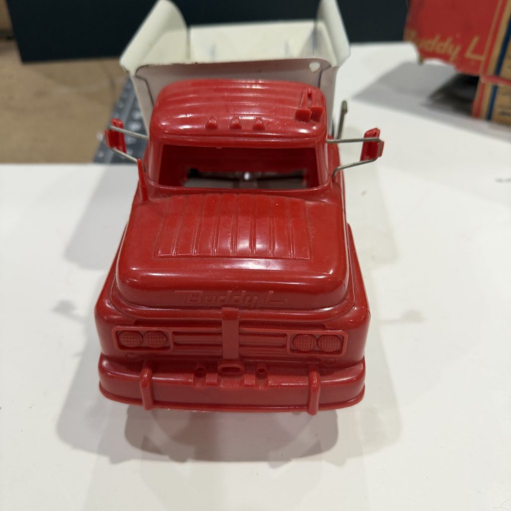 Vintage 1950's 13" Buddy L PolySteel Plastic Dump Truck W/ Hydraulic Metal Chasis & Dump, Plastic Cab! Excellent Condition view 8