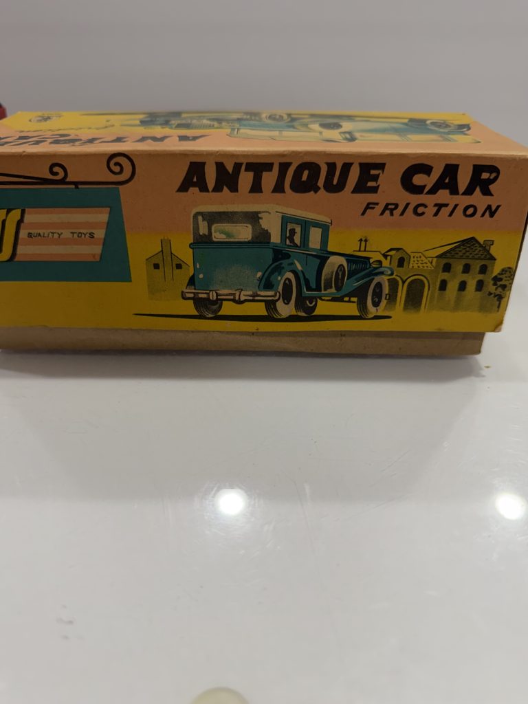 Vintage 1950s SSS International Japan Friction Tin Car S-1209 Old-Timer In Box / NOS view 11