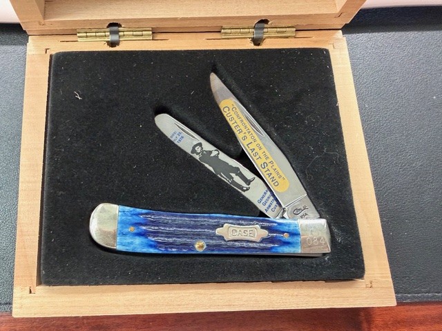 Rare Misprint 2000 Case New Old Stock Limited Edition 084 Custers Last Stand Pocket Knife - Wrong Death Date on Knife view 4