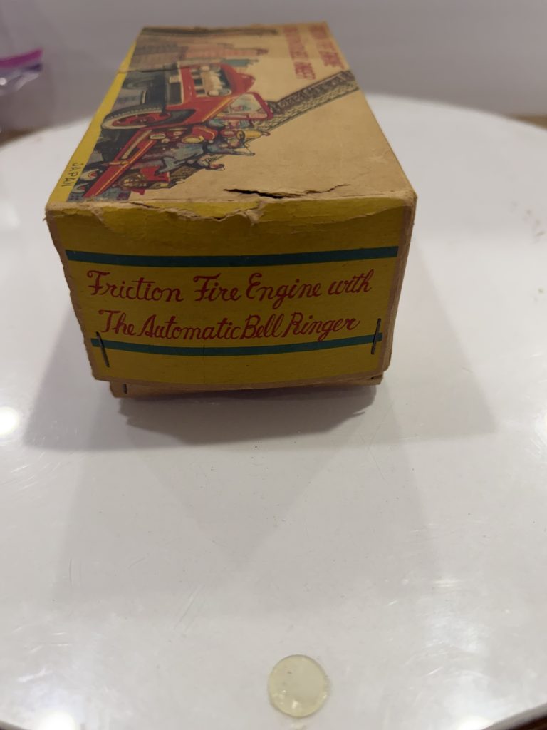Vintage 1950s TN Japan Friction Fire Engine Tin Toy NIB Works w/Box view 11