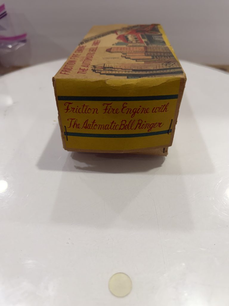 Vintage 1950s TN Japan Friction Fire Engine Tin Toy NIB Works w/Box view 9