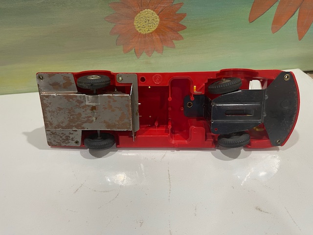 Vintage 1950s TN Japan Friction Fire Engine Tin Toy NIB Works w/Box view 8