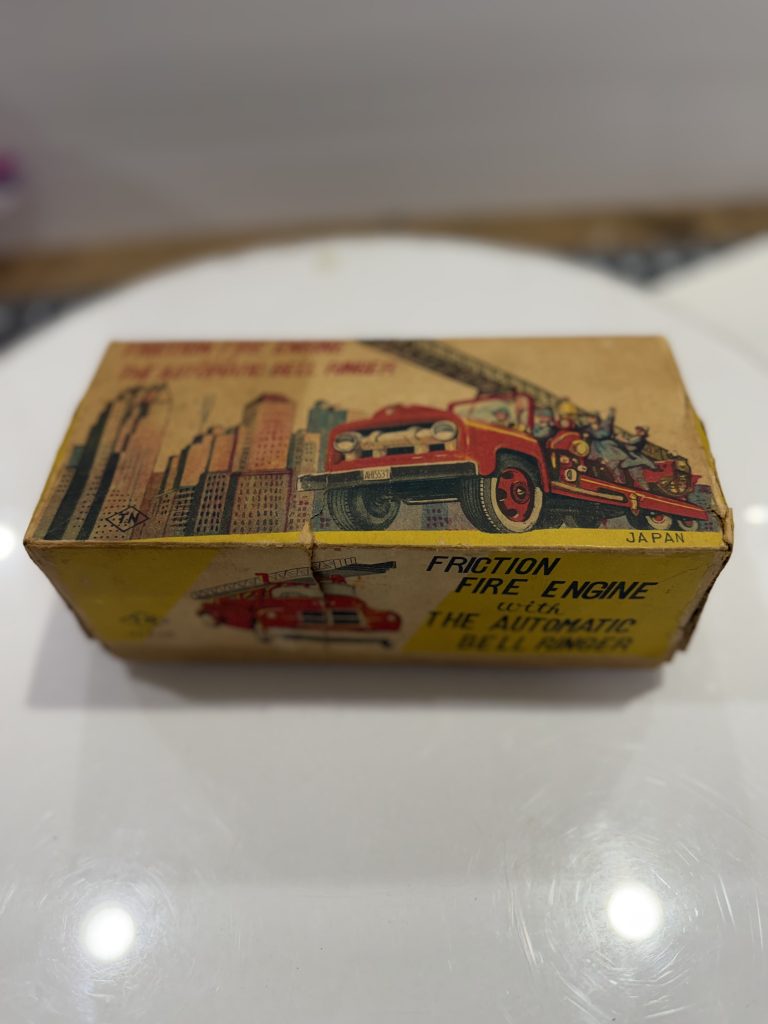 Vintage 1950s TN Japan Friction Fire Engine Tin Toy NIB Works w/Box view 7