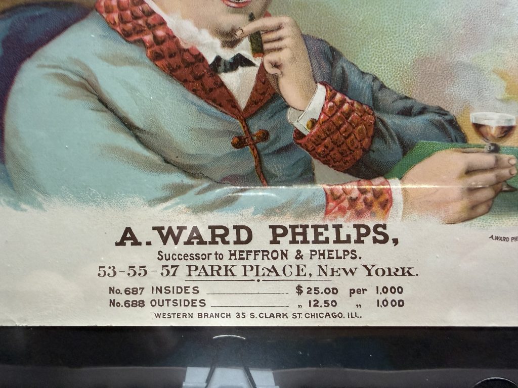 Antique 1880's Quiet Smile Cigar Label Salesman Sample, A. Ward Phelps NY/ Chicago ~ New Old Stock view 6