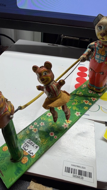 Vintage 1950's TPS Japan Tin Wind Up Skip Rope Mechanical Toy! Works! view 9