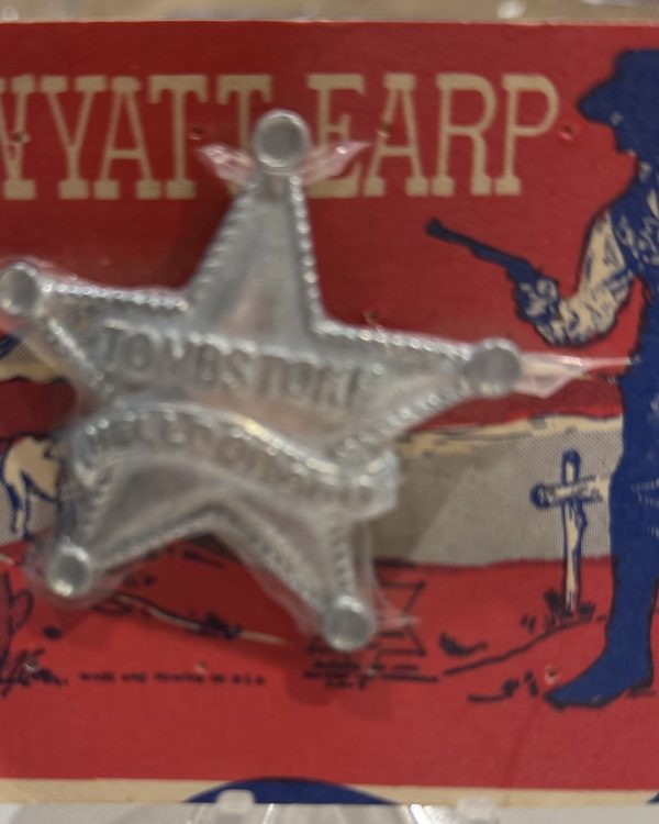 Vintage RARE NOS Wyatt Earp Cast Aluminum Tombstone HELL DORADO Badge!