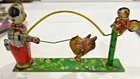 Vintage 1950's TPS Japan Tin Wind Up Skip Rope Mechanical Toy! Works!