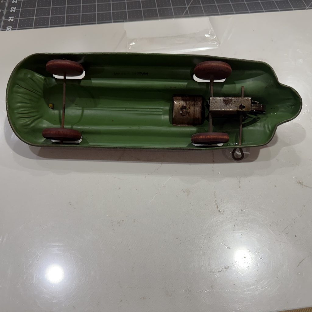 Vintage 1930s Chime Toy Products Tin Litho Wind-Up Streamline Racer - WORKING view 10