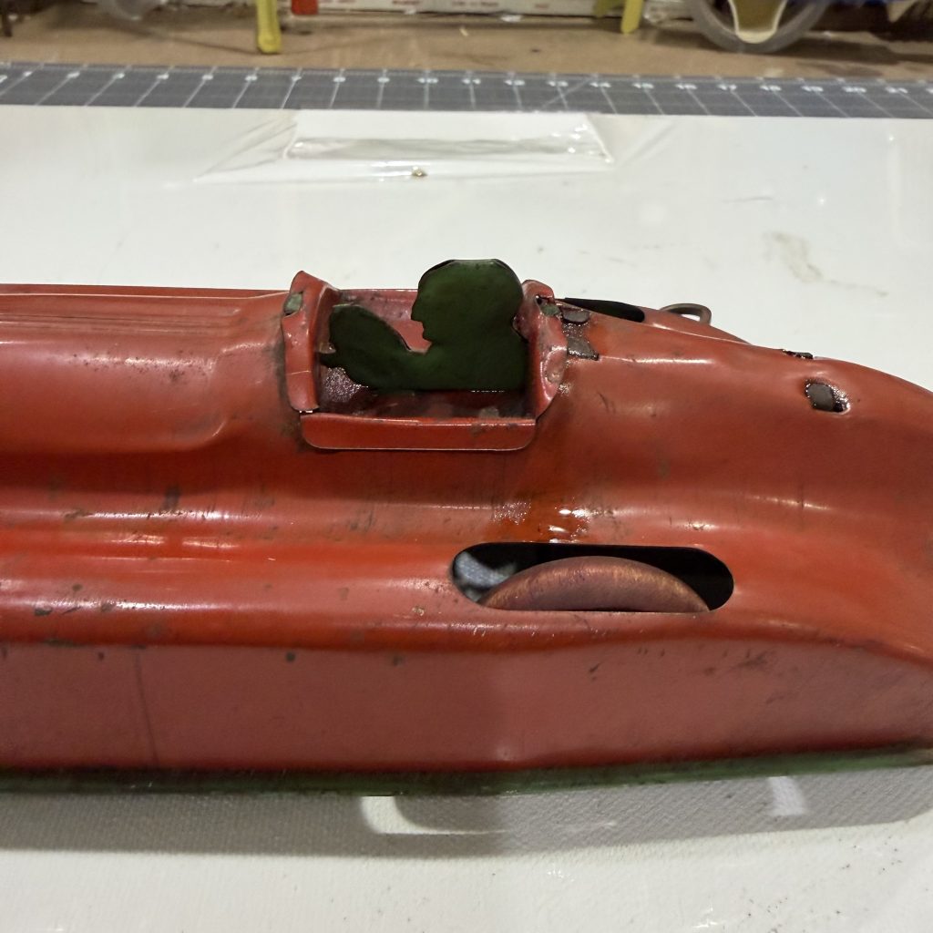 Vintage 1930s Chime Toy Products Tin Litho Wind-Up Streamline Racer - WORKING view 9