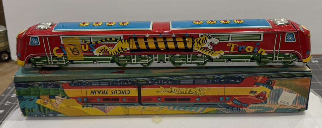 Vintage 1950s 15" Friction Shinseiki Japanese Tin Circus Train NOS In Box view 7