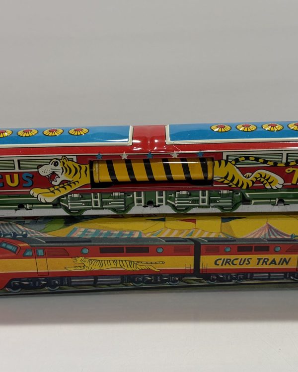 Vintage 1950s 15" Friction Shinseiki Japanese Tin Circus Train NOS In Box