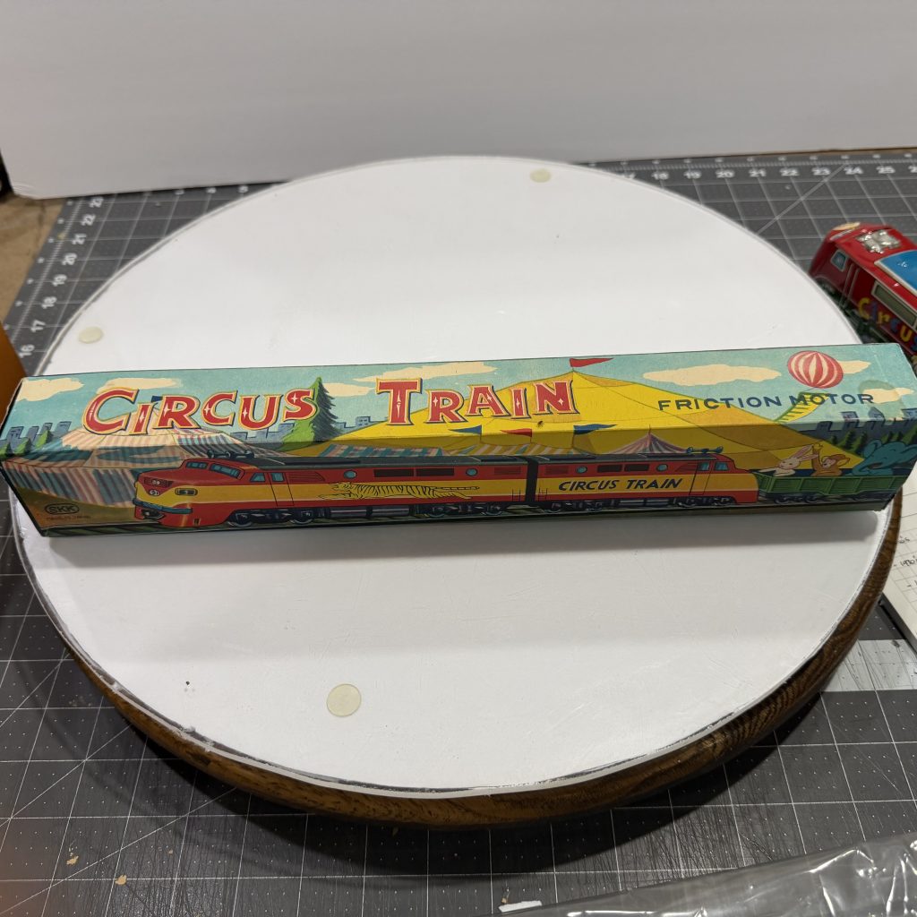 Vintage 1950s 15" Friction Shinseiki Japanese Tin Circus Train NOS In Box view 2