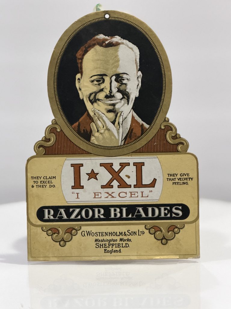 1900 George Wostenholm I*XL Razor Cardboard Easel Sign Advertisement 6.25x9 view 5