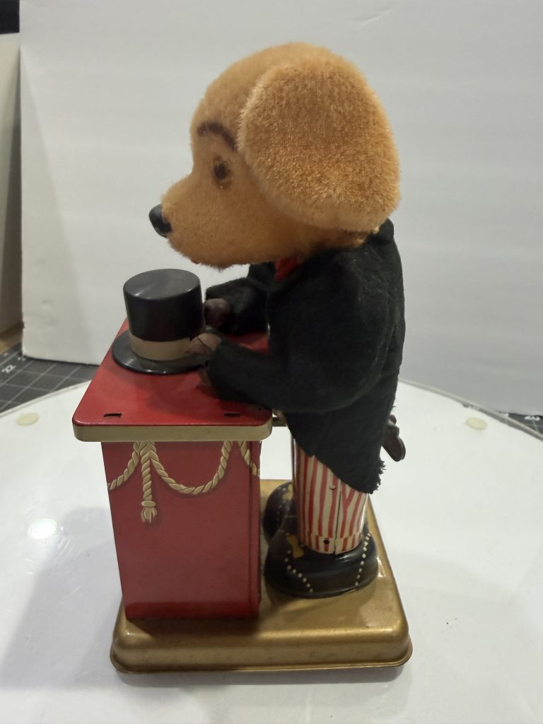 Vintage 1950s Alps Japan Triksie Magician Dog Windup Toy WORKING Near Mint view 3
